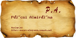 Pécsi Almiréna névjegykártya